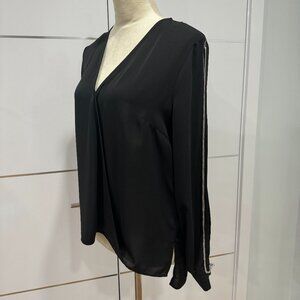 Gizia Slit-Sleeves V-Neck  Blouse, New,  Size 40 (US M)